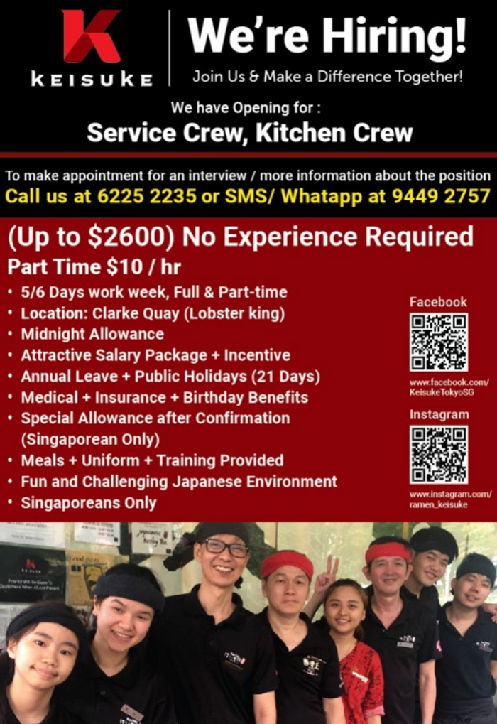 F&B Establishment providing benefits and incentives to recruit staff